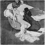 Lesbian Scene, Plate 3 from 'La Grenouillere', 1912-Franz Von Bayros-Framed Giclee Print