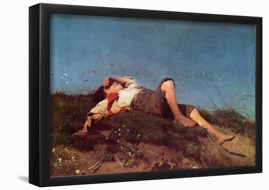 Franz von Lenbach (A shepherd boy) Art Poster Print-null-Framed Poster