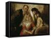 Franz Von Lenbach with Wife and Daughters-Franz Von Lenbach-Framed Stretched Canvas