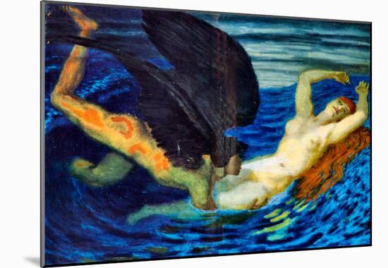 Franz von Stuck Wind and Wave Art Print Poster-null-Mounted Poster