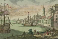 The harbour in Boston, Massachusetts, c.1770-80-Franz Xavier Habermann-Framed Stretched Canvas