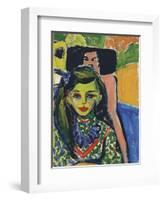 Franzi in Front of a Carved Chair-Ernst Ludwig Kirchner-Framed Giclee Print