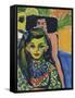 Franzi in Front of a Carved Chair-Ernst Ludwig Kirchner-Framed Stretched Canvas