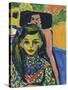Franzi in Front of a Carved Chair-Ernst Ludwig Kirchner-Stretched Canvas