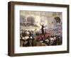 Franzi Liszt Conducting His New Oratorio at Budapest, Hungary, 1860s-null-Framed Giclee Print