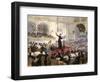 Franzi Liszt Conducting His New Oratorio at Budapest, Hungary, 1860s-null-Framed Giclee Print