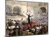 Franzi Liszt Conducting His New Oratorio at Budapest, Hungary, 1860s-null-Mounted Giclee Print