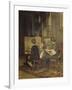 Franzl, Hansl and Friedl Painting at the Easel, 1892 (Painting)-Franz Von Defregger-Framed Giclee Print