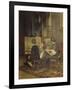 Franzl, Hansl and Friedl Painting at the Easel, 1892 (Painting)-Franz Von Defregger-Framed Giclee Print