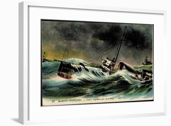 Französische Marine Kämpft Gegen U Boot-null-Framed Giclee Print