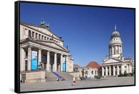 Franzoesischer Dom (French Cathedral), Schiller memorial, Konzerthaus (concert hall), Gendarmenmark-Markus Lange-Framed Stretched Canvas