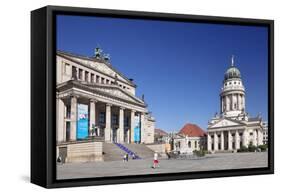 Franzoesischer Dom (French Cathedral), Schiller memorial, Konzerthaus (concert hall), Gendarmenmark-Markus Lange-Framed Stretched Canvas