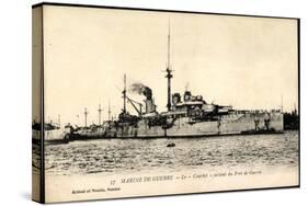 Französisches Kriegsschiff Courbet, Port De Guerre-null-Stretched Canvas