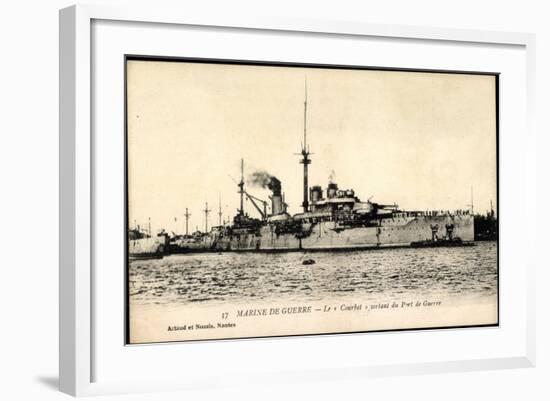 Französisches Kriegsschiff Courbet, Port De Guerre-null-Framed Giclee Print