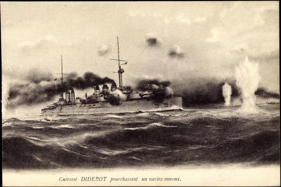 'Französisches Kriegsschiff Diderot, Cuirassé' Giclee Print