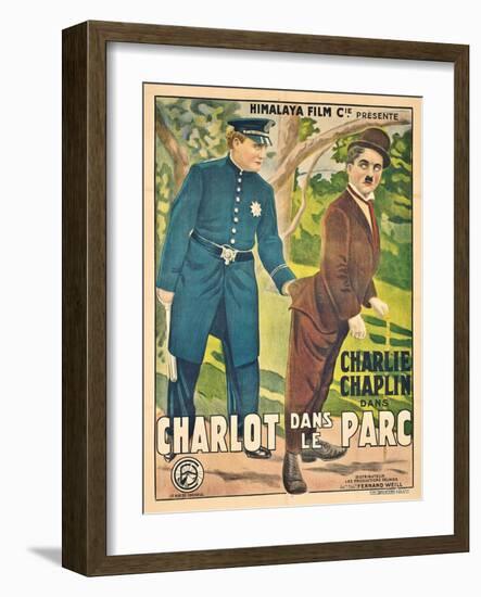 Französisches Werbeplakat für Charlie Chaplins vierten Film 'In The Park' (1915)-null-Framed Giclee Print