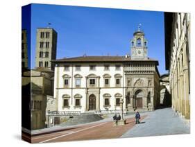 Fraternita Dei Laici Building and Church of Santa Maria Della Pieve, Piazza Vasari, Arezzo, Italy-Nico Tondini-Stretched Canvas