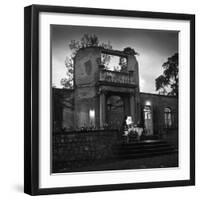 Frau and Herr Fritz Kehl Dining on Terrace of their Bombed-Out Villa-Nina Leen-Framed Photographic Print