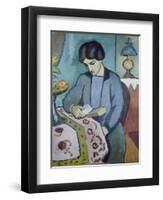 Frau Des Kuenstlers (Studie Zu Einem Portraet), 1912-Auguste Macke-Framed Giclee Print