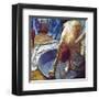 Frau in der Bedewanne-Edgar Degas-Framed Art Print