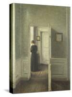 Frau in Einem Hellen Innenraum, 1913-Vilhelm Hammershoi-Stretched Canvas