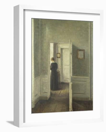 Frau in Einem Hellen Innenraum, 1913-Vilhelm Hammershoi-Framed Giclee Print