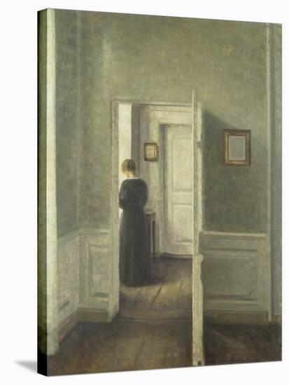 Frau in Einem Hellen Innenraum, 1913-Vilhelm Hammershoi-Stretched Canvas