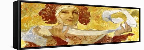 Frau mit einem Band. Um 1902-03-Alphonse Mucha-Framed Stretched Canvas