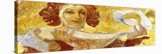 Frau mit einem Band. Um 1902-03-Alphonse Mucha-Stretched Canvas