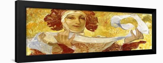 Frau mit einem Band. Um 1902-03-Alphonse Mucha-Framed Giclee Print