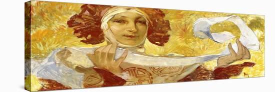 Frau mit einem Band. Um 1902-03-Alphonse Mucha-Stretched Canvas