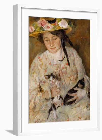 Frau Mit Katzen-Lovis Corinth-Framed Art Print