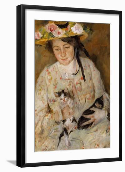 Frau Mit Katzen-Lovis Corinth-Framed Art Print