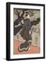 Frau, nachts unter einem blühenden Pflaumenbaum. Um 1848-Utagawa Kuniyoshi-Framed Giclee Print