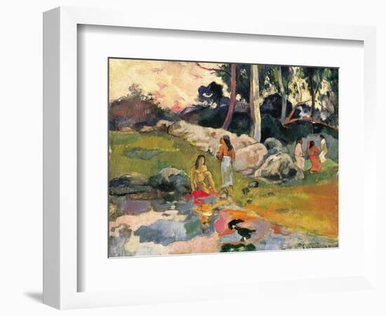 Frauen an einem Flussufer (Femmes au bord de la rivière). 1891-93-Paul Gauguin-Framed Giclee Print