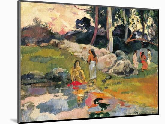 Frauen an einem Flussufer (Femmes au bord de la rivière). 1891-93-Paul Gauguin-Mounted Giclee Print