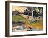 Frauen an einem Flussufer (Femmes au bord de la rivière). 1891-93-Paul Gauguin-Framed Giclee Print