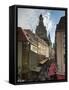 Frauenkirche Looming Over Shopping Area, Dresden, Saxony, Germany, Europe-Michael Snell-Framed Stretched Canvas