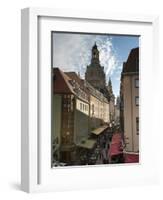 Frauenkirche Looming Over Shopping Area, Dresden, Saxony, Germany, Europe-Michael Snell-Framed Photographic Print