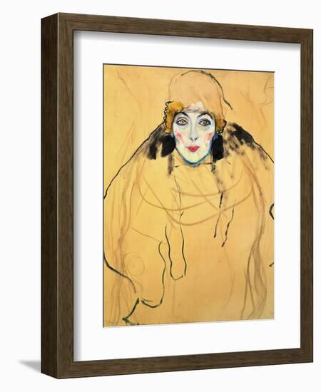 Frauenkopf-Female head,1917 / 18 67 x 56 cm.-Gustav Klimt-Framed Giclee Print