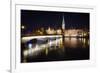 Fraumunster Abbey Night Scenic, Zurich-George Oze-Framed Photographic Print