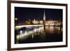 Fraumunster Abbey Night Scenic, Zurich-George Oze-Framed Photographic Print