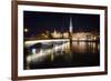 Fraumunster Abbey Night Scenic, Zurich-George Oze-Framed Photographic Print