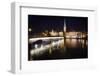 Fraumunster Abbey Night Scenic, Zurich-George Oze-Framed Photographic Print