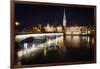 Fraumunster Abbey Night Scenic, Zurich-George Oze-Framed Photographic Print