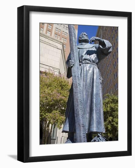 Fray Garcia Monument in Pioneer Plaza, El Paso, Texas, United States of America, North America-Richard Cummins-Framed Photographic Print