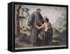 Fray Ginepero and the Poor Man-Bartolome Esteban Murillo-Framed Stretched Canvas