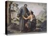 Fray Ginepero and the Poor Man-Bartolome Esteban Murillo-Stretched Canvas