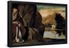 Fray Juan Bautista Maíno / 'San Antonio Abad in a landscape', 1612-1614, Spanish School, Oil on ...-JUAN BAUTISTA MAYNO-Framed Poster