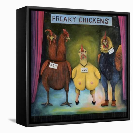 Freaky Chickens-Leah Saulnier-Framed Stretched Canvas